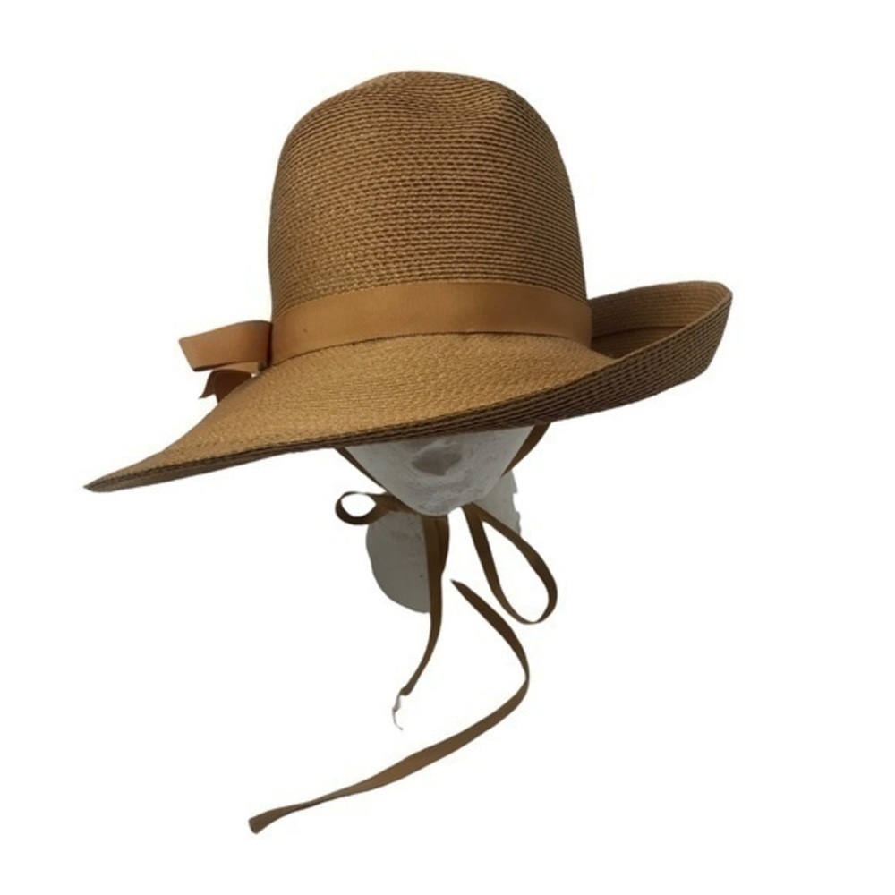 Vintage 70s ruth gallin millinery straw Sun hat - Picture 3 of 8